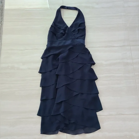 After Six Dress - Halter Dress - Midnight -size 6 - Picture 3 of 12